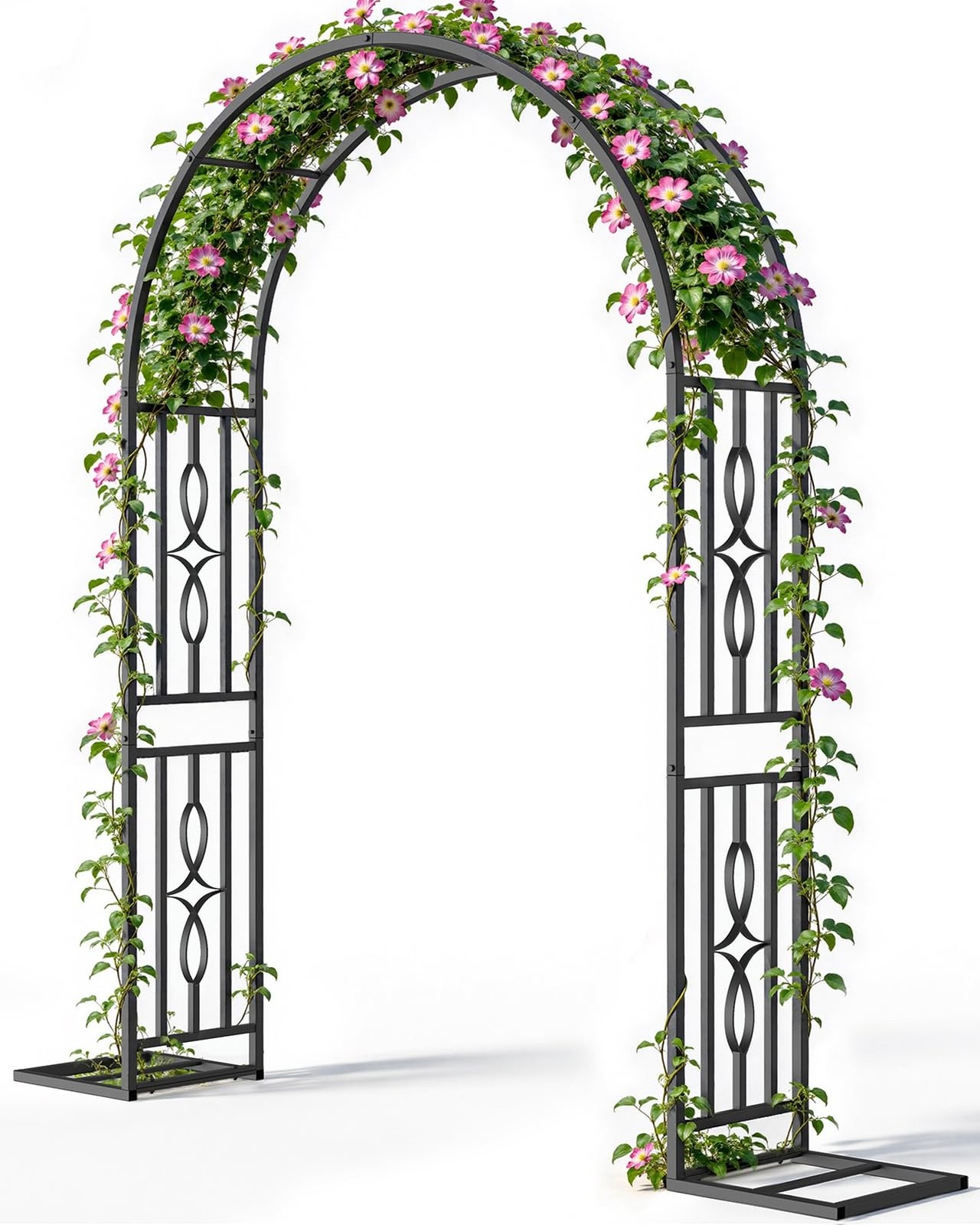 Metal Garden Arch, Heavy Duty Garden Trellis for Climbing Plants, with Enlarg…