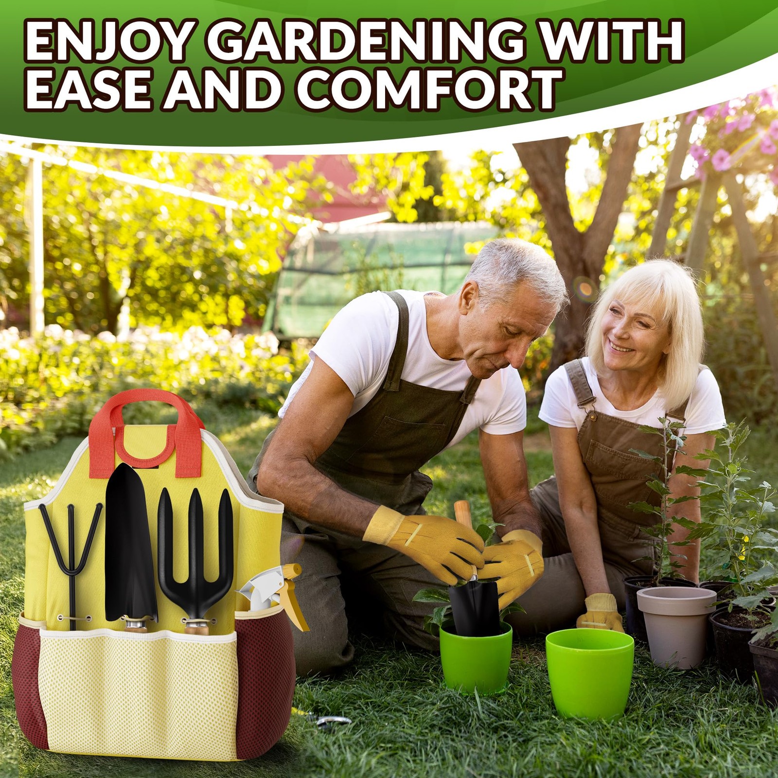Compact Gardening Tool Set of 9 – Mini Garden Kit for