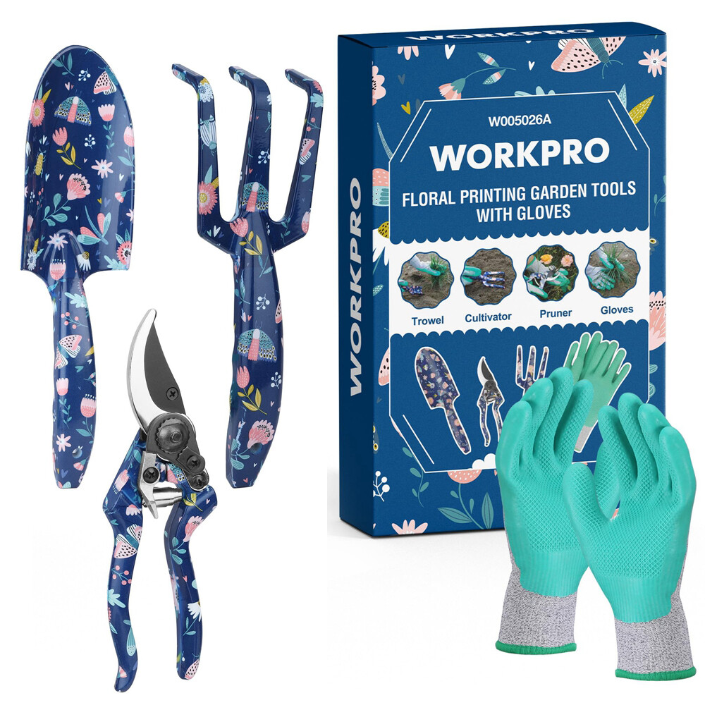 WORKPRO Aluminum Garden Tool Set 4PCS Heavy Duty Gardening Hand Garden Tool Sets