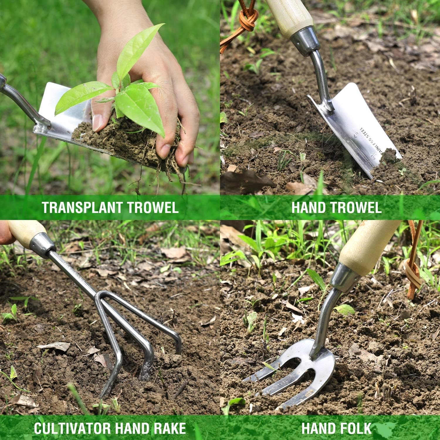 WORKPRO 8-Pieces Garden Tools Set Stainless Steel Heavy Duty Gardening Tools USA