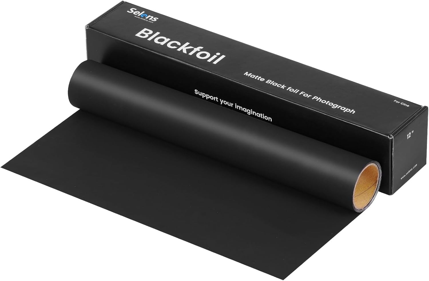 Selens Matte Cinefoil 12inch x 12.5feet Roll, Blcakfoil for Photograph Shapin…