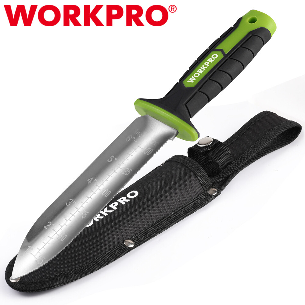 WORKPRO Hori Hori Garden Knife Weeding Digging Tool 7″ Blade TRP Handle w/Sheath