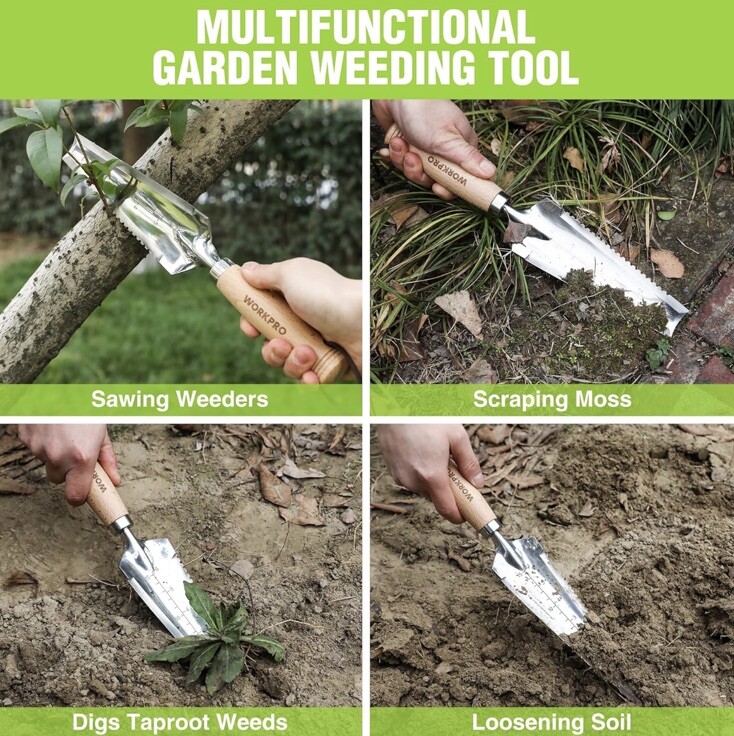 WORKPRO 12.5” Hori Hori Garden Knife Weeding Digging Tool Blade 4 In 1