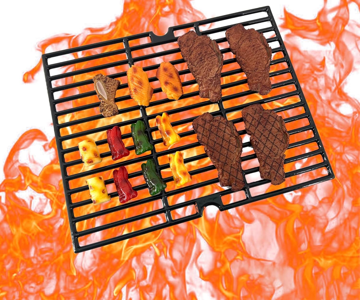 Porcelain Cast Iron Cooking Grid Grates 2pc 14 3/8″ for Ducane Affinity Uniflame