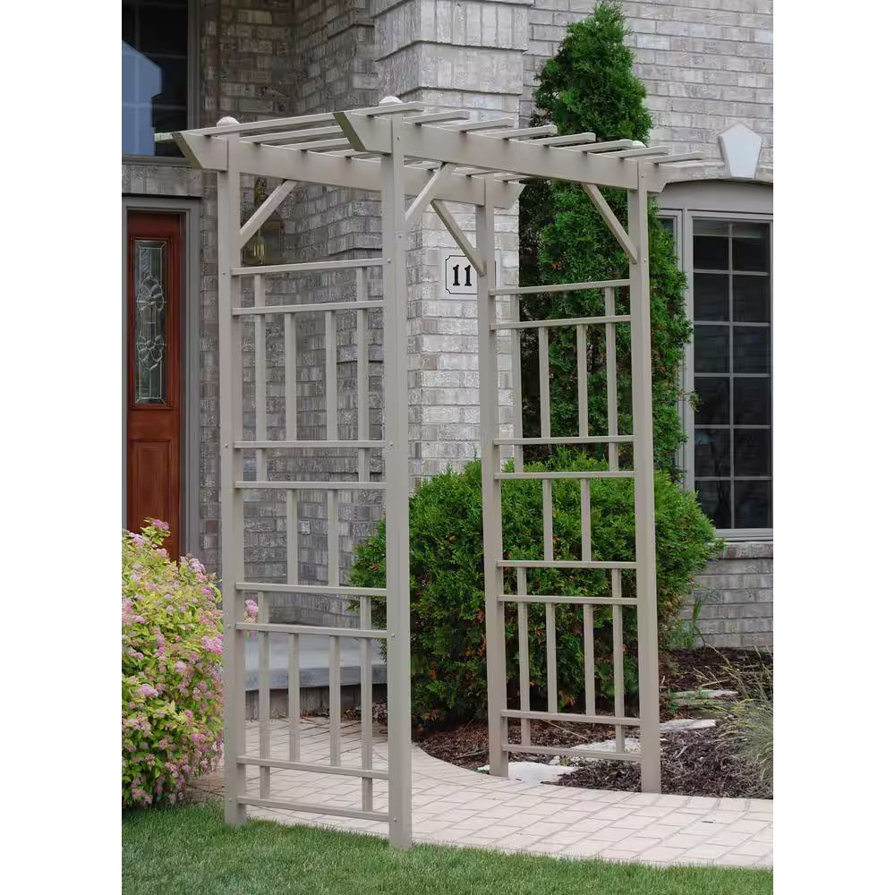 85 In. X 72 In. X 41 In. Mocha Vinyl PVC Wellington Arbor