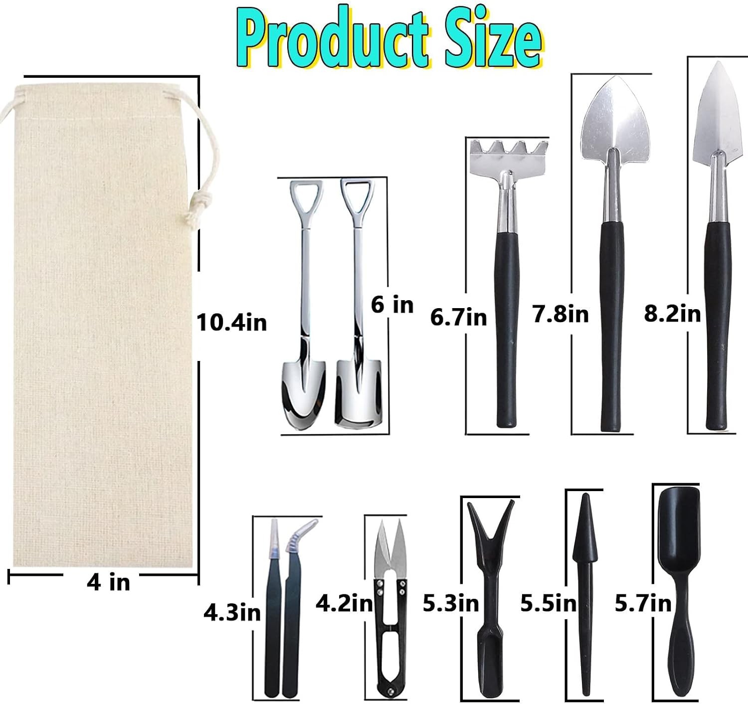 12 Pcs Succulent Tools Set Mini Transplanting Garden Tools Kit for Indoor