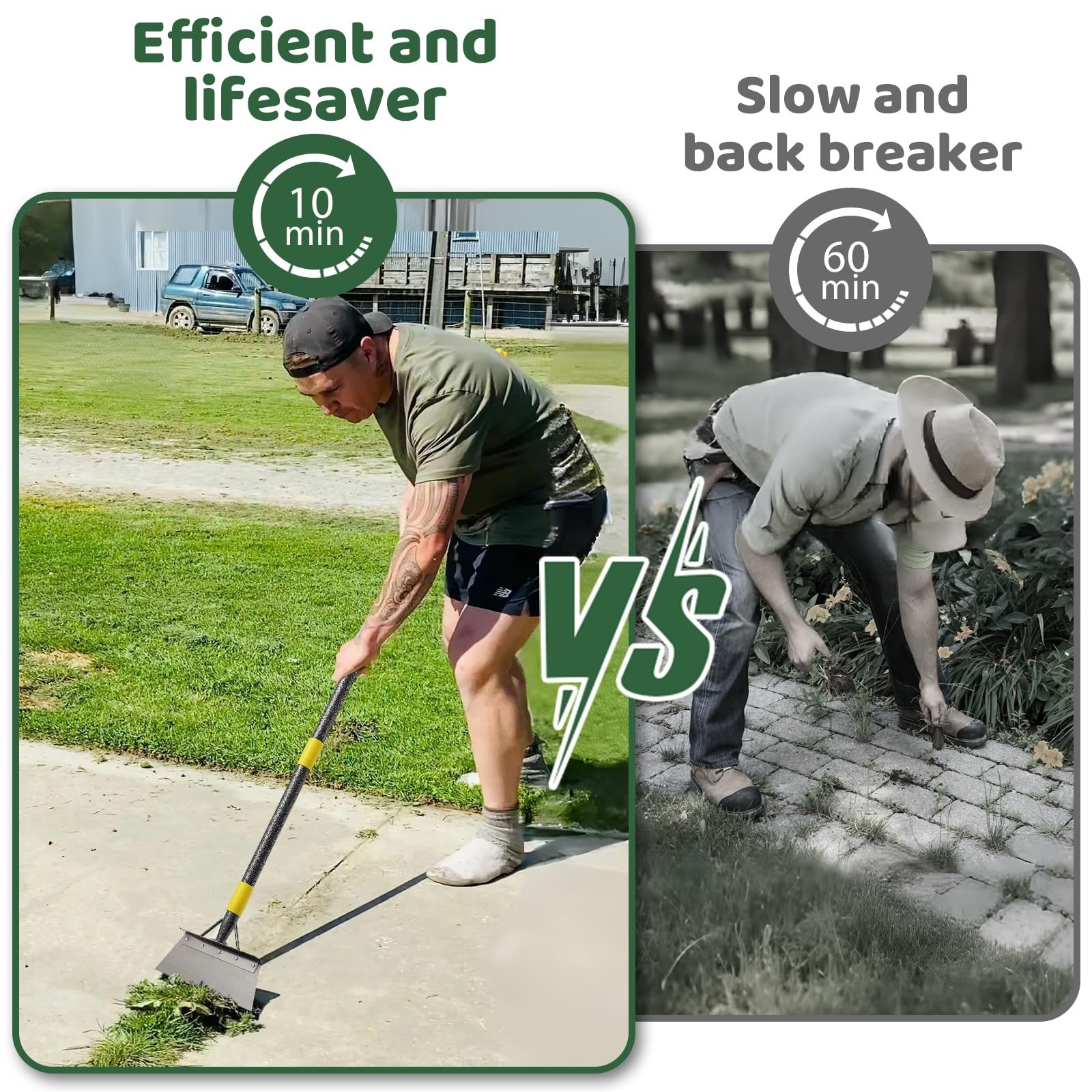 Garden Flat Shovel,Floor Scraper, 88″ Long Multifunctional Garden Cleaning Sh…