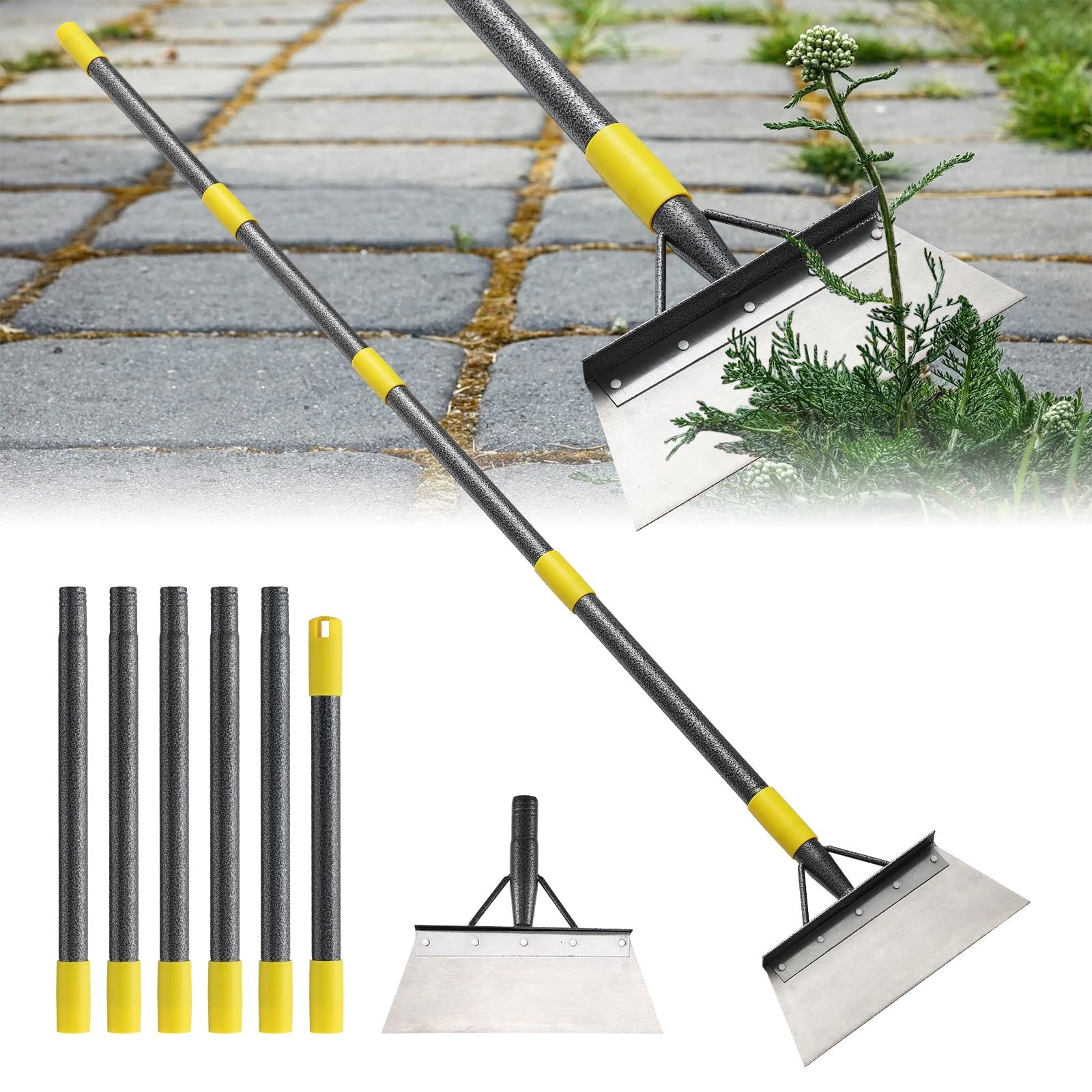 Garden Flat Shovel,Floor Scraper, 88″ Long Multifunctional Garden Cleaning Sh…