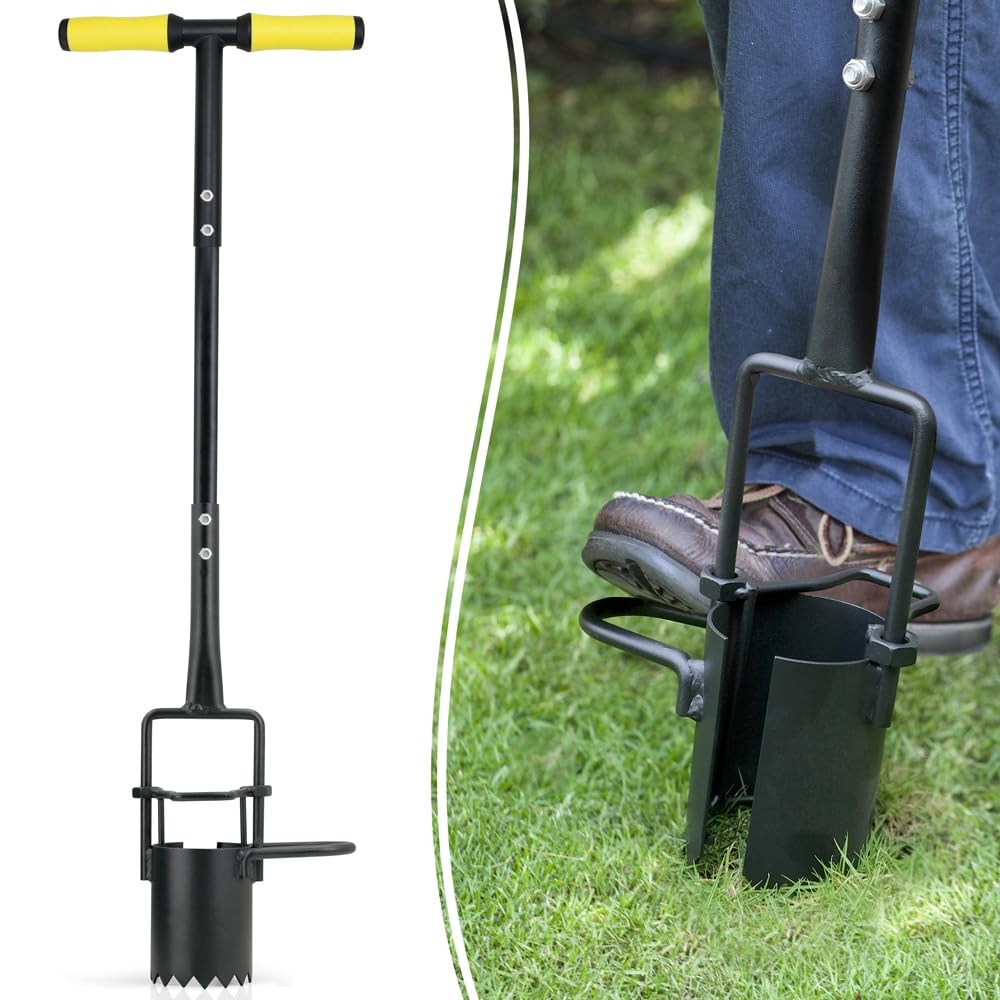 Colwelt Bulb Planter Tool Long Handle Serrated Base Gardening Bulb Transplant