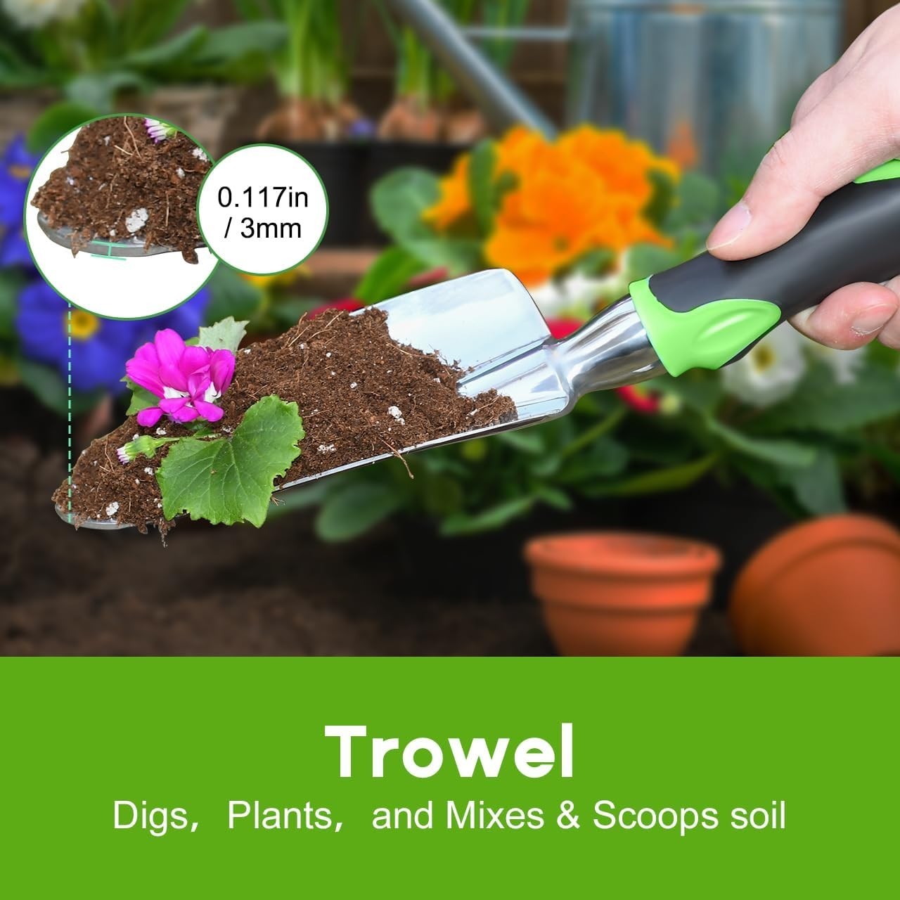3-Pack Heavy Duty Gardening Kit with Non-Slip Ergonomic Handles – Perfect Gift