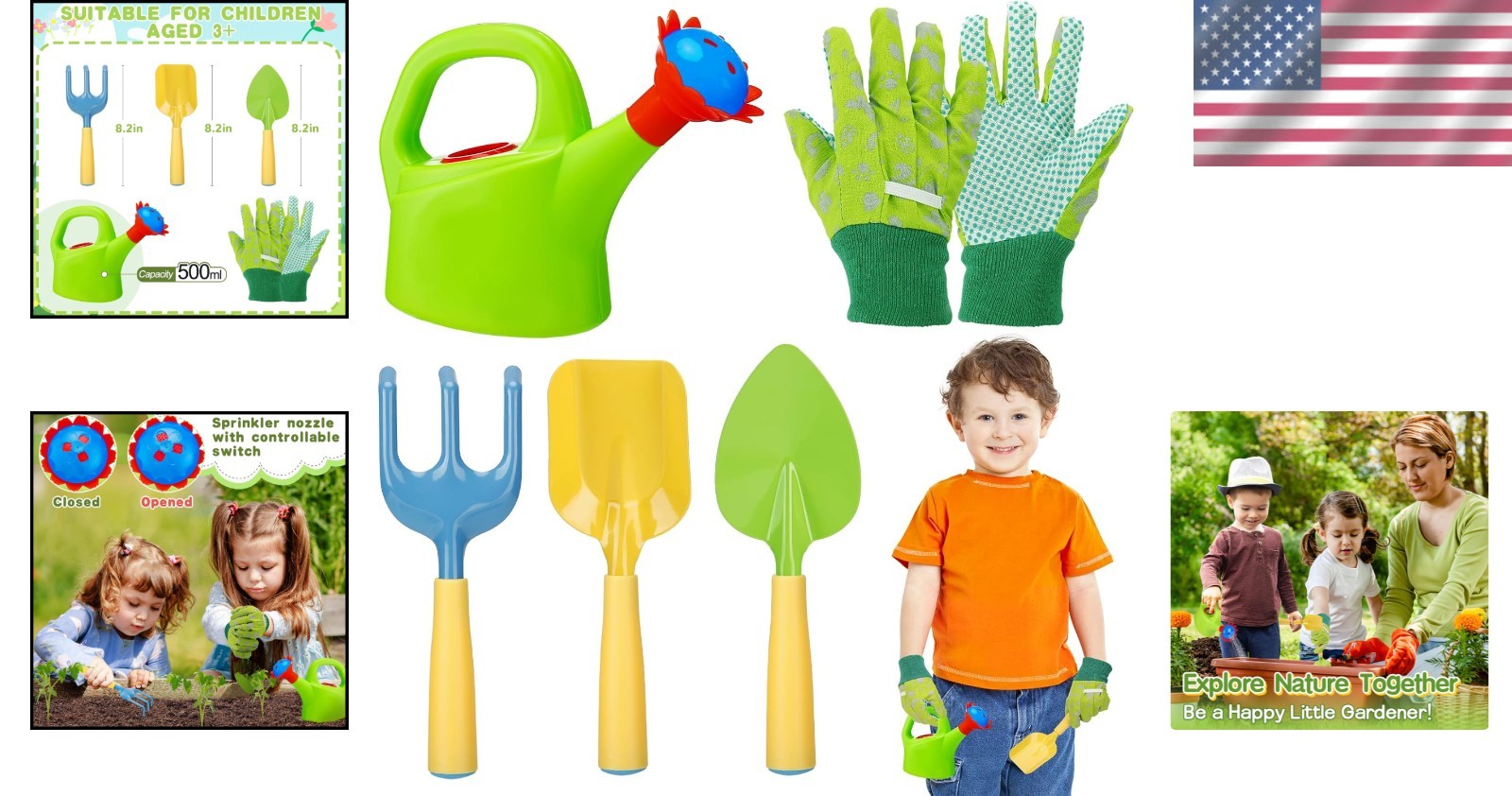 Sturdy Kids Gardening Toy Set with Gloves & Watering Can – Gift for Toddlers