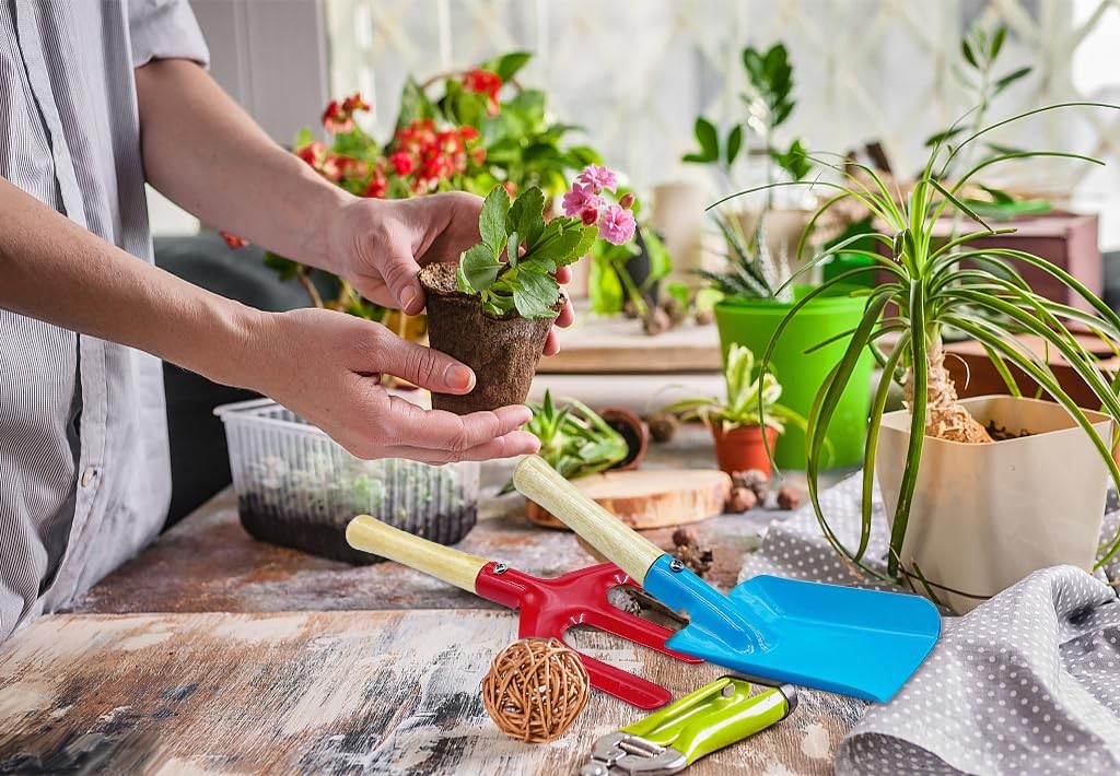 Gardening Tool Set Trowel, Rake, Shovel, Fork, Spoon for Outdoor Use