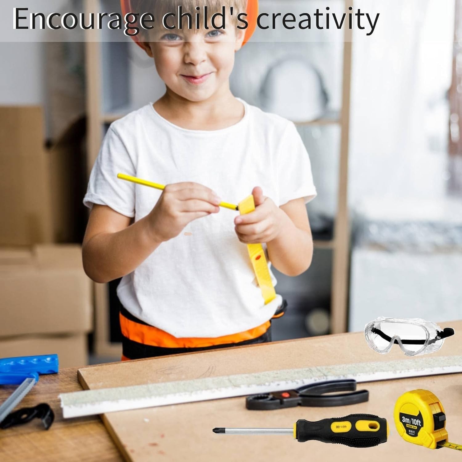 Kids Tool Set, Kids Real Tool Set with Tools Bag, Tools Belt, Hammer, Screwdr…