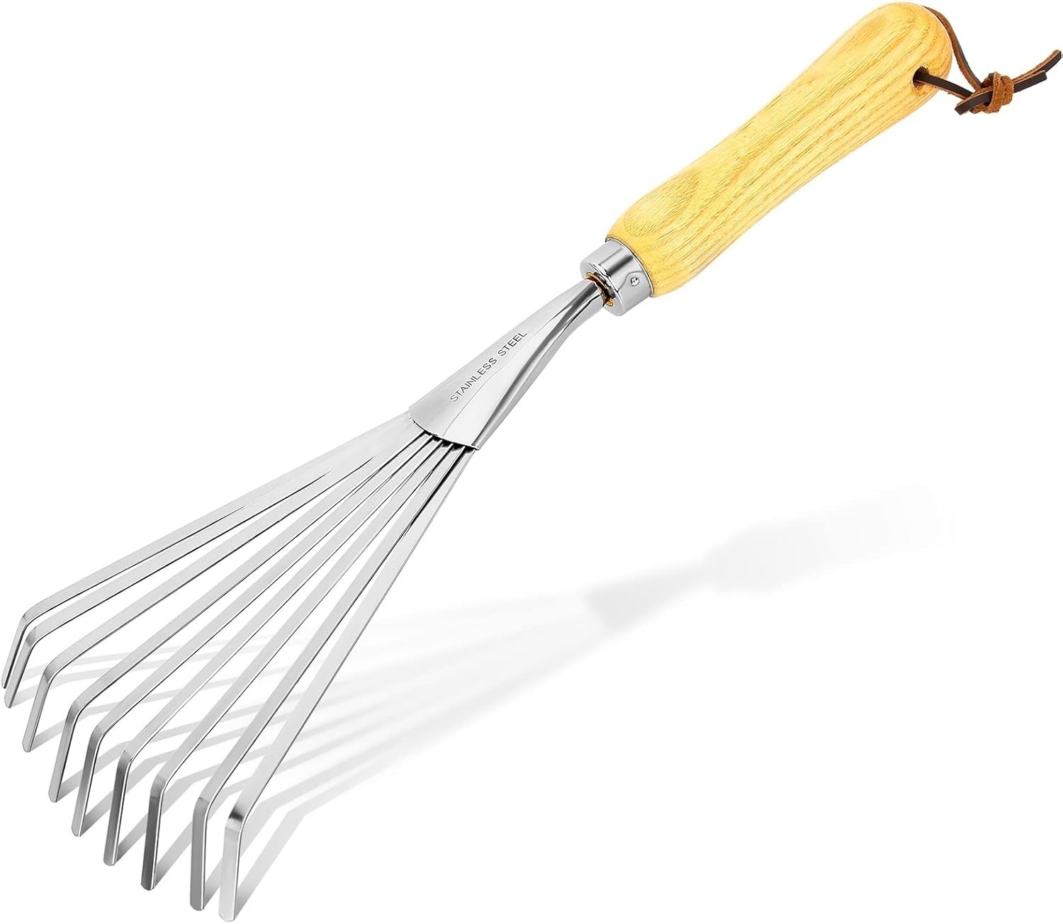 Hand Rakes, Garden Stainless Steel Hand Rake Soil Tiller with Ergonomic Handle