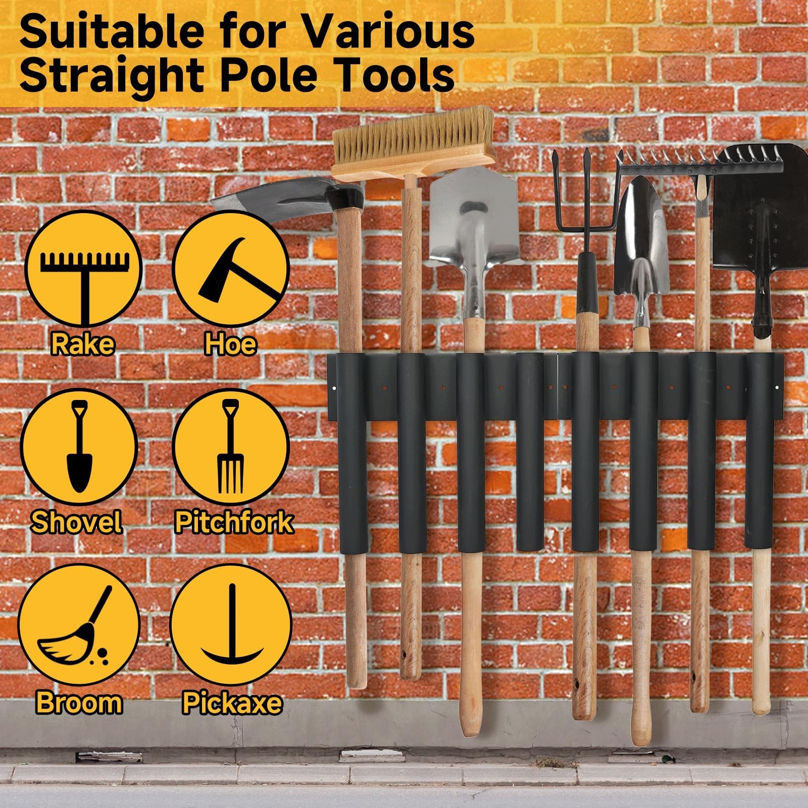 mopam Shovel Holder for Truck Landscape Hand Tool Rack with 8 Holes in 2 Grou…