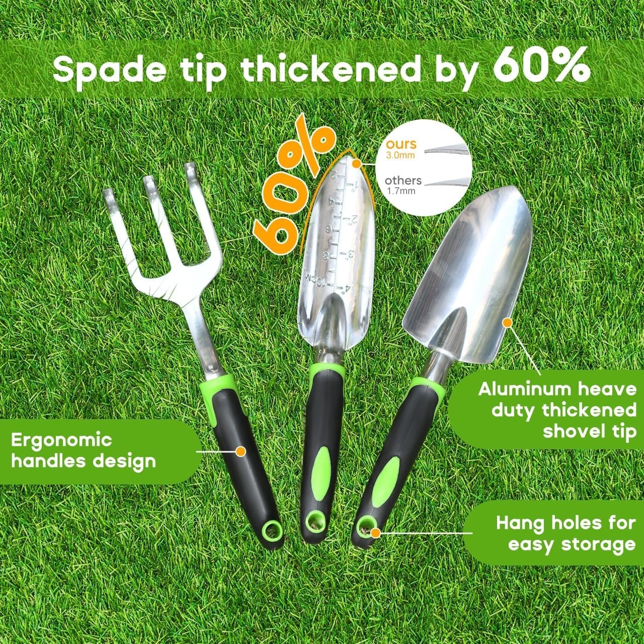 Aluminum Garden Tool Set with Ergonomic Handles – Ideal for All Gardening Tasks