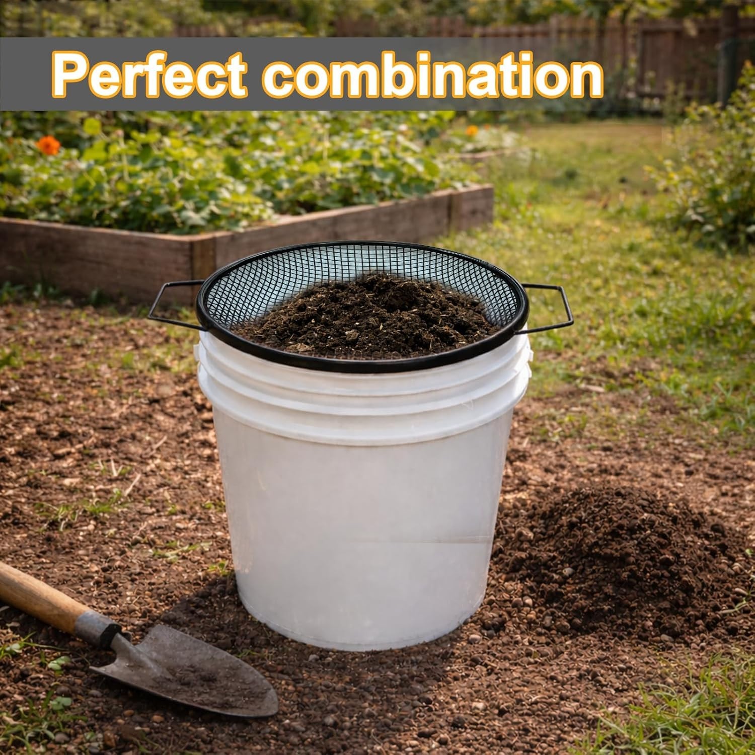 Durable 2PCS Soil Sifter Set – Ideal for 5 Gallon Buckets and Gardeners