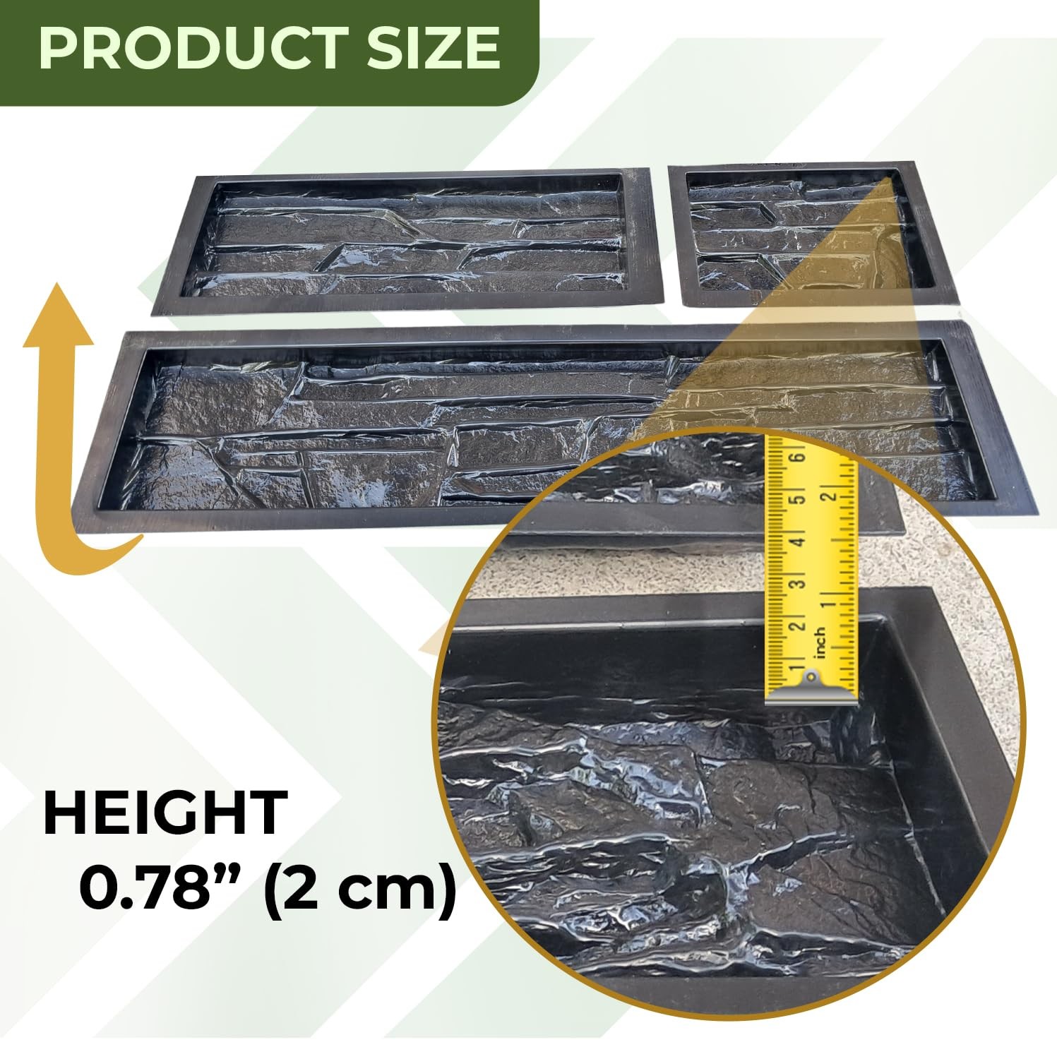 Betonex 7 Pcs Abs 2Mm Flagstone Limestone Natural Stone Mold Plastic Cement