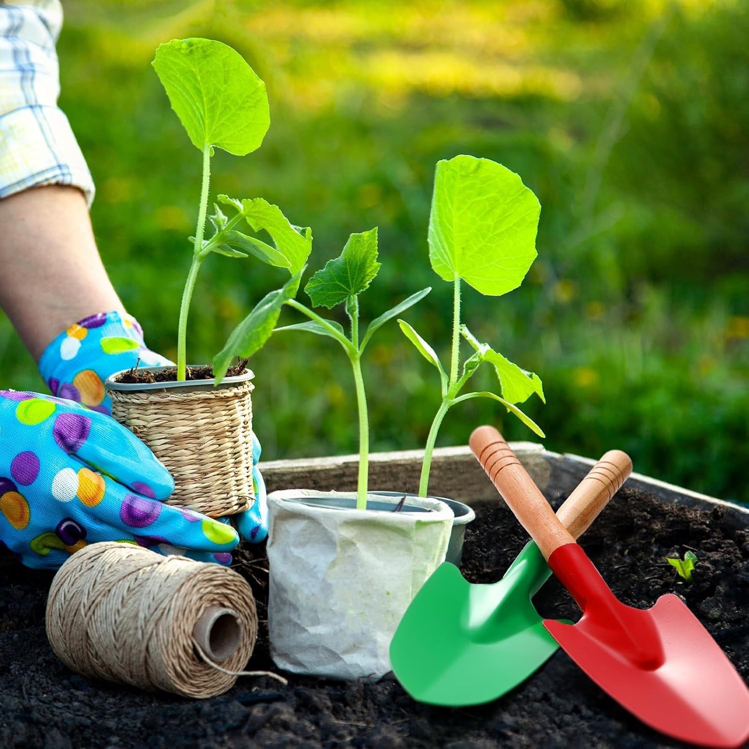 Vibrant 12-Pc Kids Gardening Tool Set – Mini Metal Shovels for Outdoor Fun