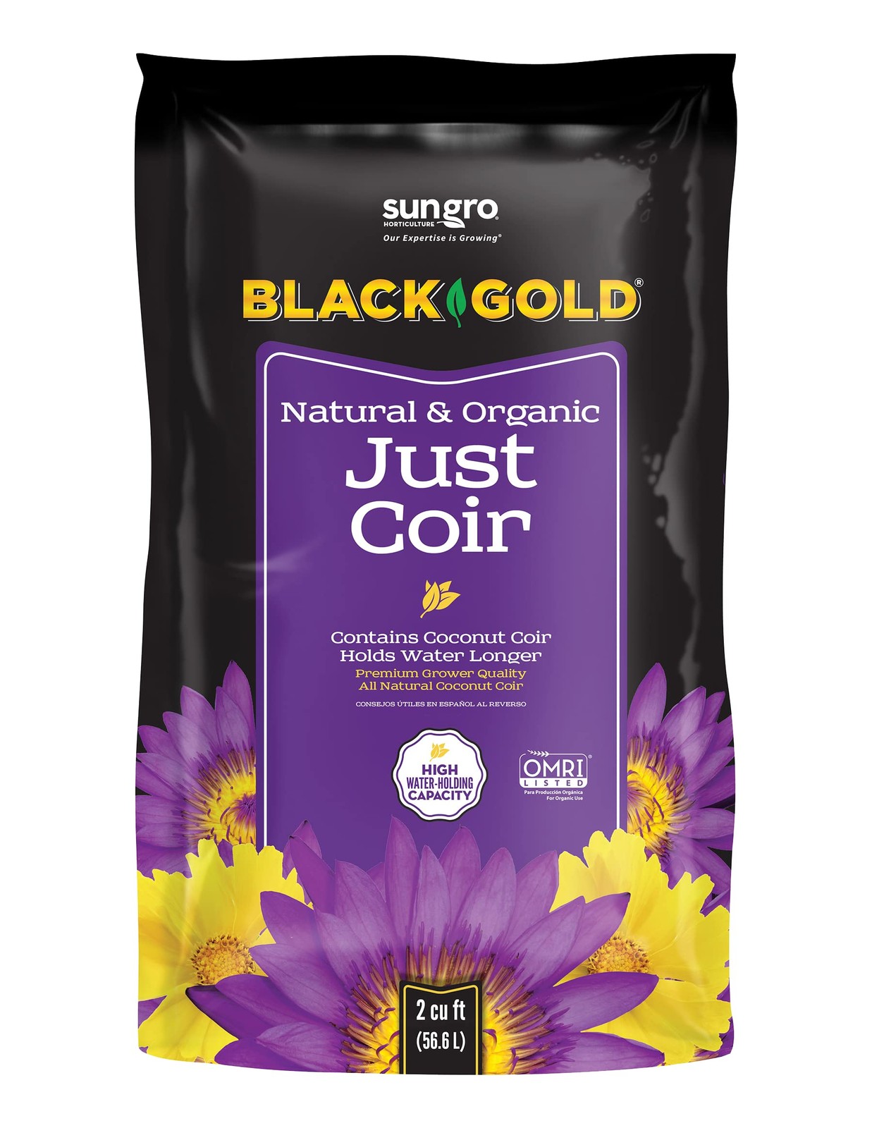 Sungro Horticulture Sugrbgcoir2 2-Cubic Feet Black Gold Just Coir For Plants