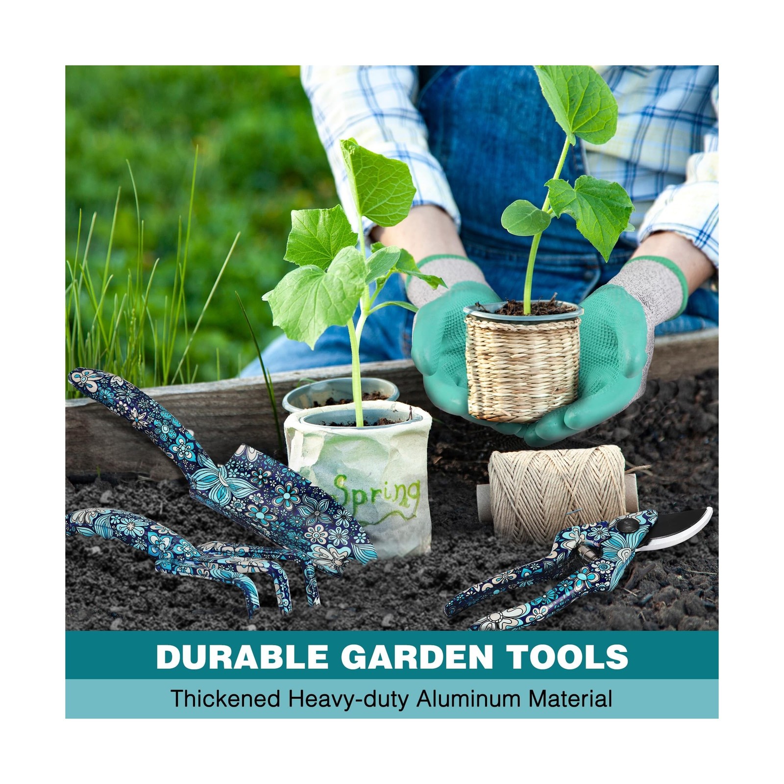 WORKPRO 5PCS Garden Tool Set, Aluminum Heavy Duty Gardening Too… FAST USA SHIP