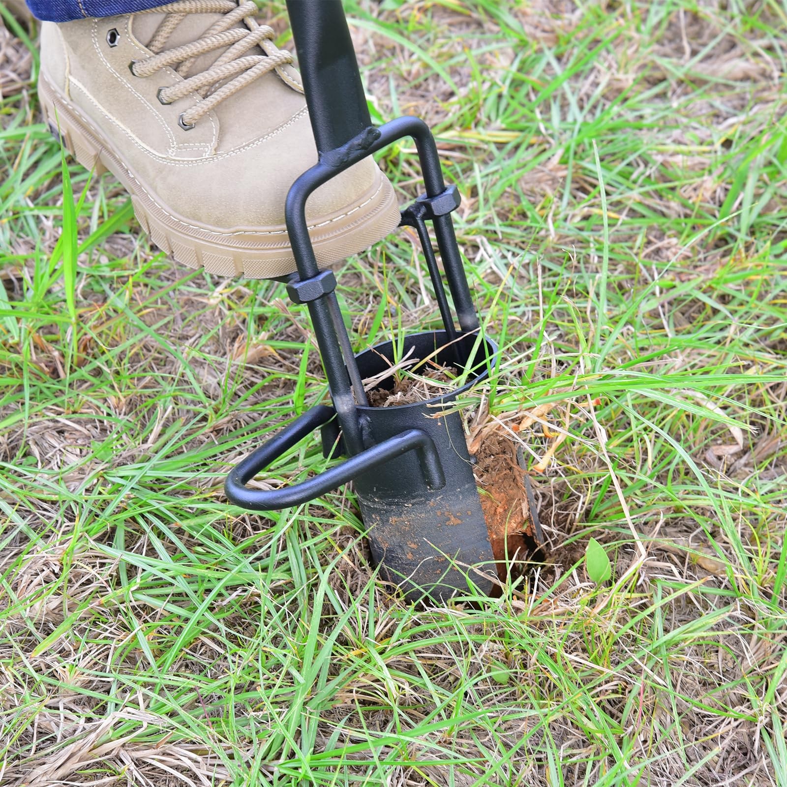 Sod Plugger, Bulb Planter with Long Handle and Serrated Base Garden Tool, Bul…