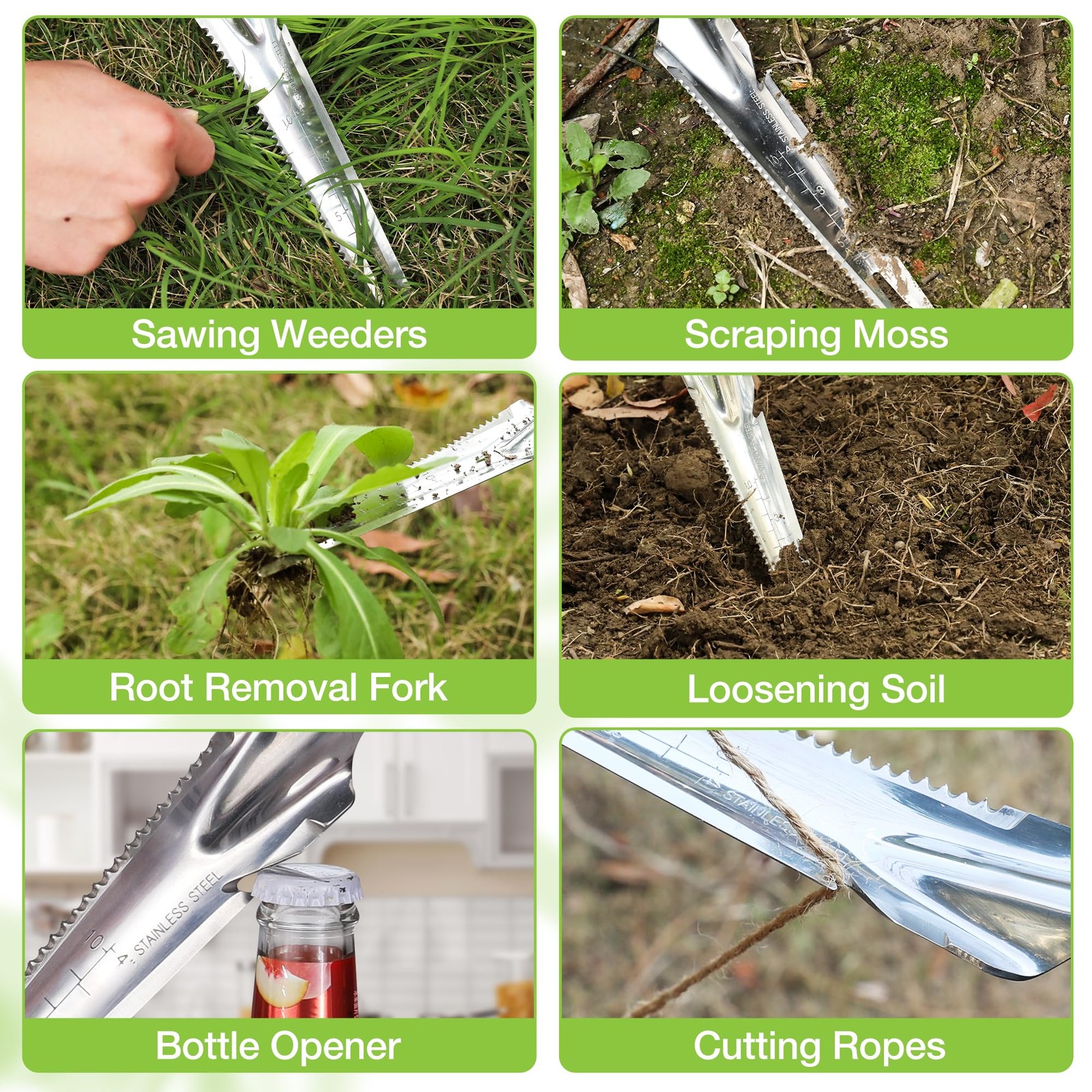 WORKPRO 5 in 1 Hand Weeder Puller Stainless Steel Garden Trowel Gardening