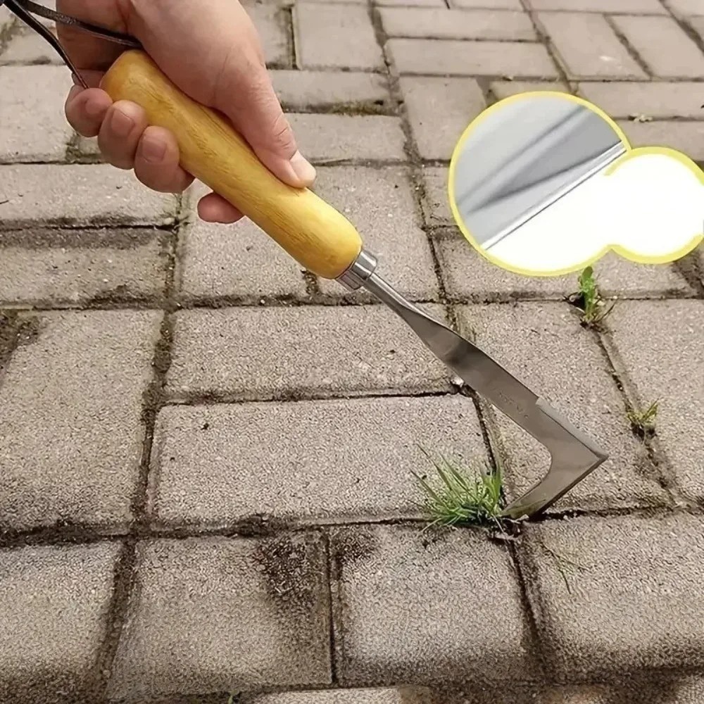 Stainless Steel L-Shaped Weeding Tool for Garden, Patio & Narrow Gaps