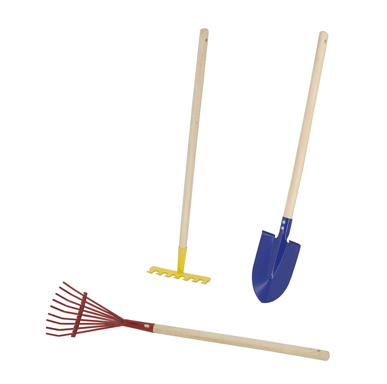 Kids Garden Tool Set 28″ Long Toy, Rake, Shovel & Leaf Rake,Reduced Size,3-Piece