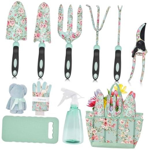 Garden Tools Set, 11 Pcs Heavy Duty Floral Gardening Tools Kit with Non-Slip