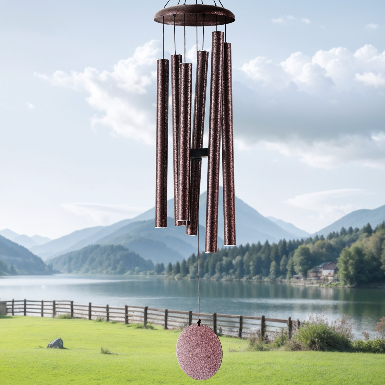 Wind Chimes for Outside,45 in,Deep Tone Wind Chimes with 6 Tubes,Unique Large Me