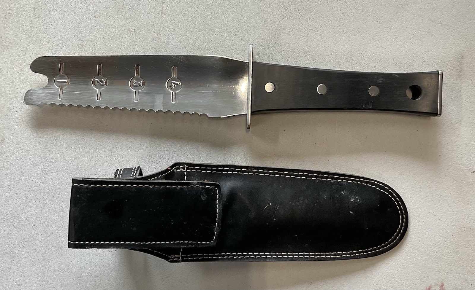 CRAFTSMEN Soil Knife w/ Leather Sheath Garden Tool Preowned X11 40106
