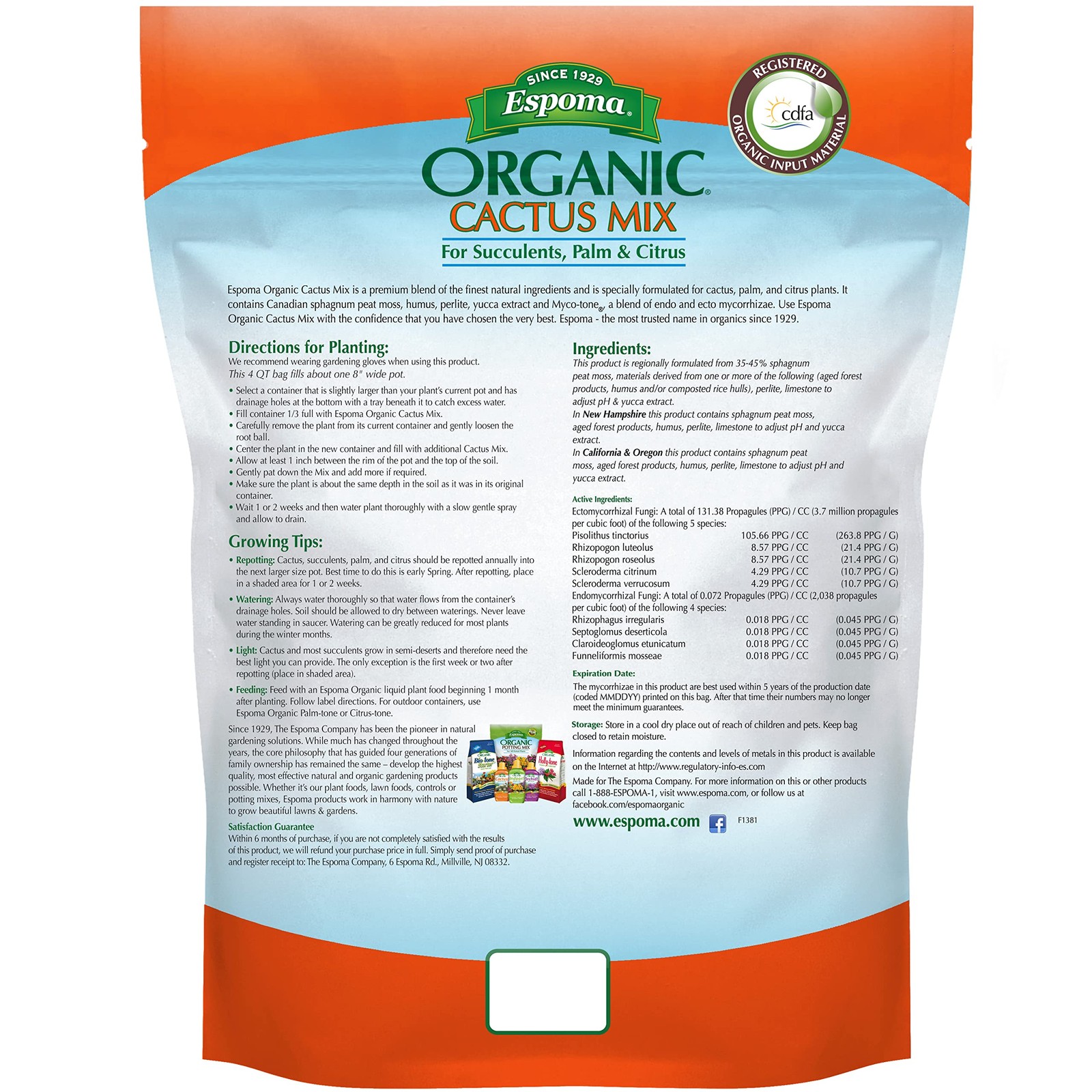 Espoma Organic Cactus Potting Soil Mix Natural Organic Soil For Cactus