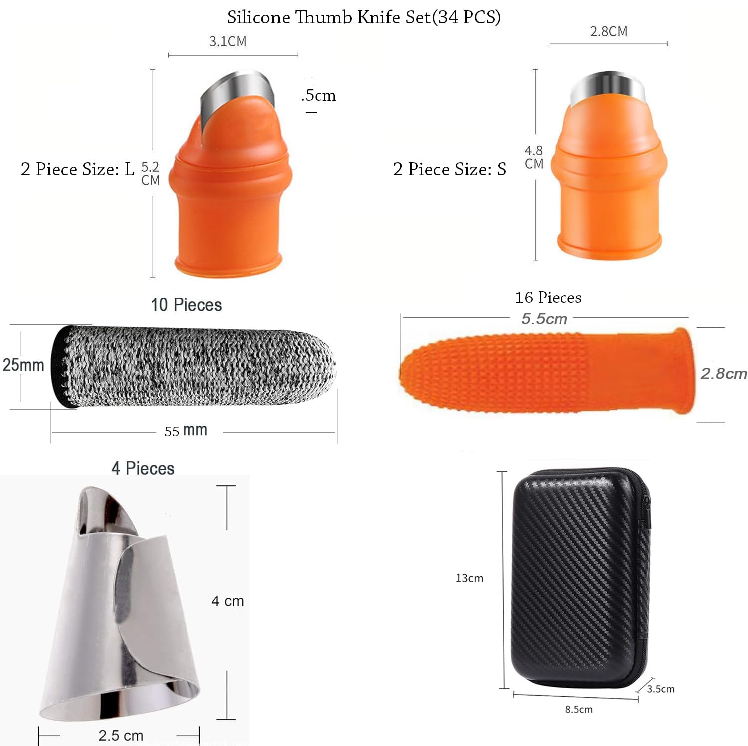 34Pcs Gardening Silicone Thumb Knife Harvesting Tool Finger Plant Fruit Picki…