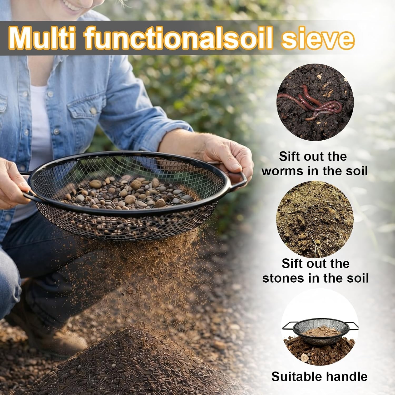 Durable 2PCS Soil Sifter Set – Ideal for 5 Gallon Buckets and Gardeners