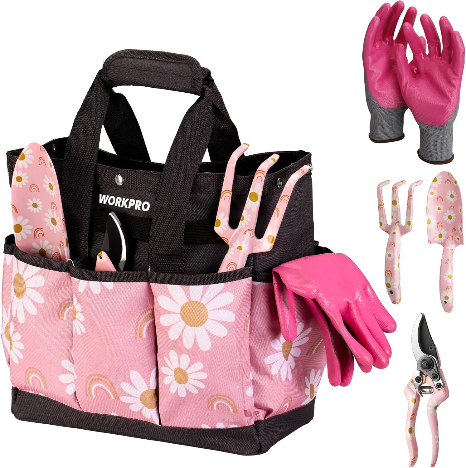 5PCS Gardening Tools, Aluminum Heavy Duty Garden Tool Set with Bag, Ideal Garden