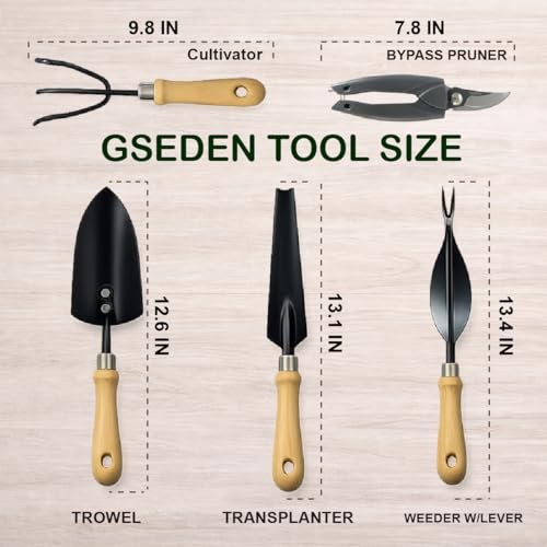 6PCS Gardening Tool Set with Storage Bag, Garden Hand Tools Kit with Gray