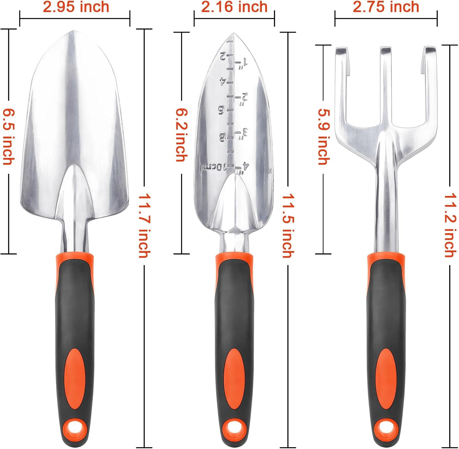 Garden Tools Set, 3 Pack Heavy Duty Gardening Tools Set Include Garden Shovel, T