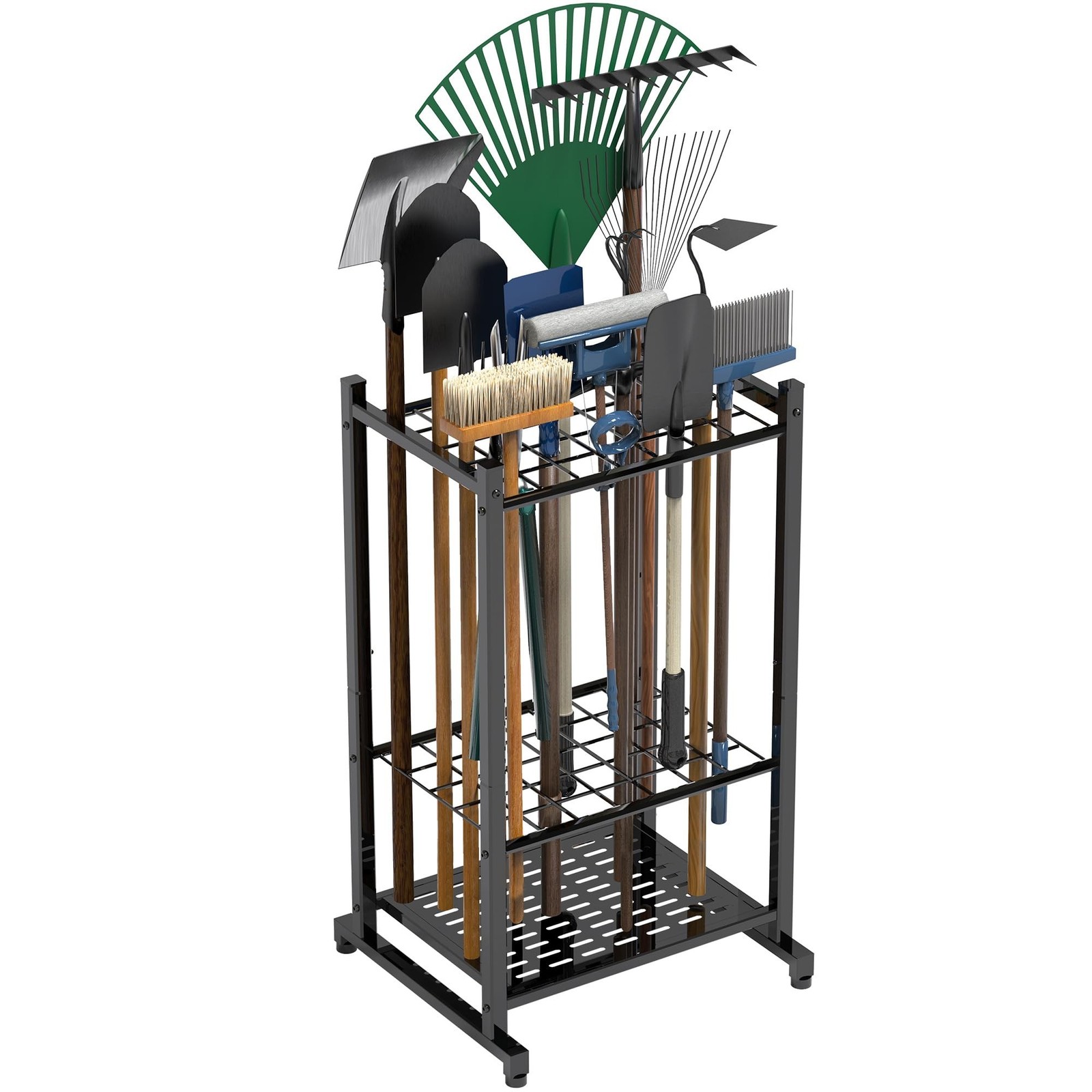 Garden Tool Organizer, Yard Tool Tower Rack for Garage Organization and Stora…