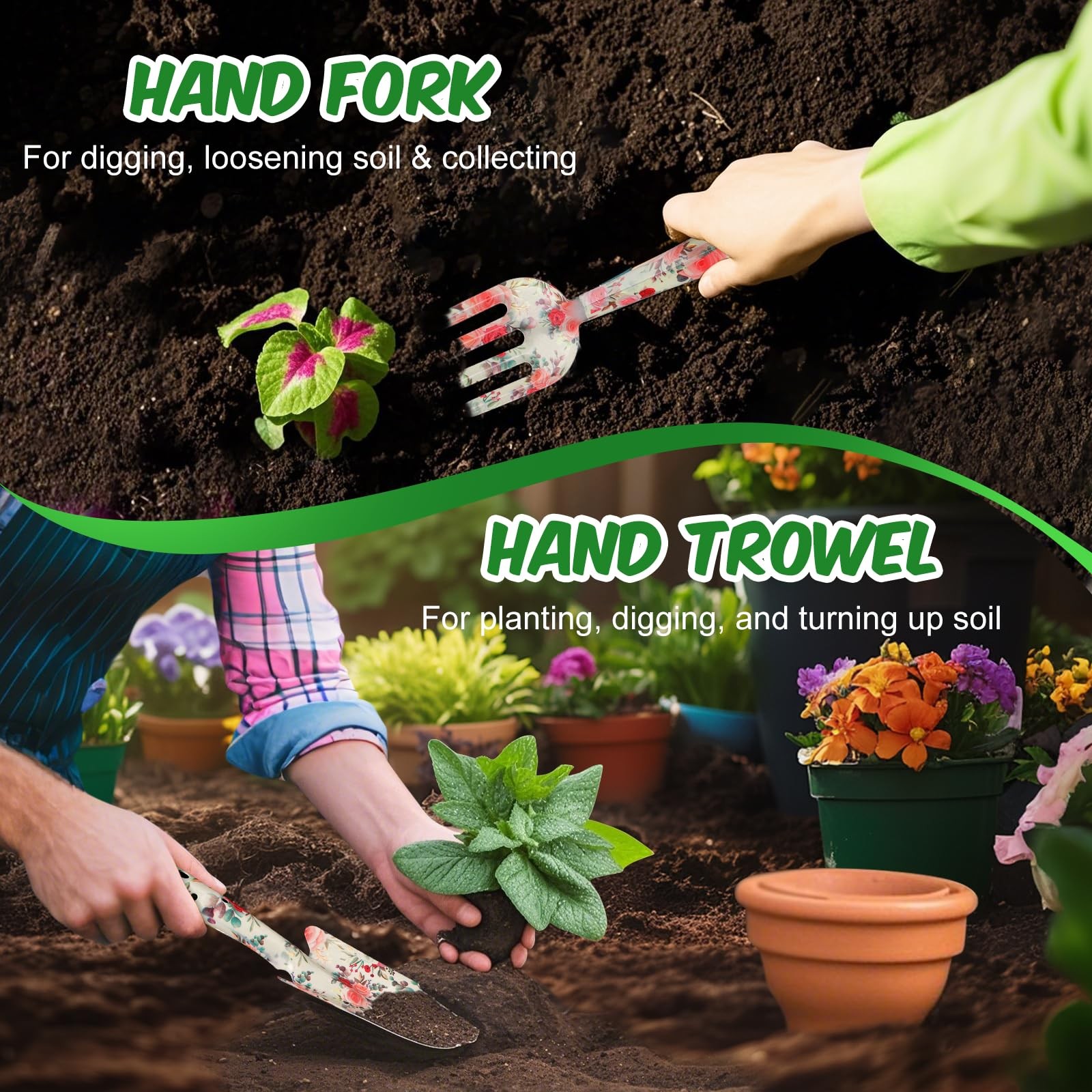 Gardening Gifts for Women 4Pcs Garden Tool Set with Apron Gloves for Mom
