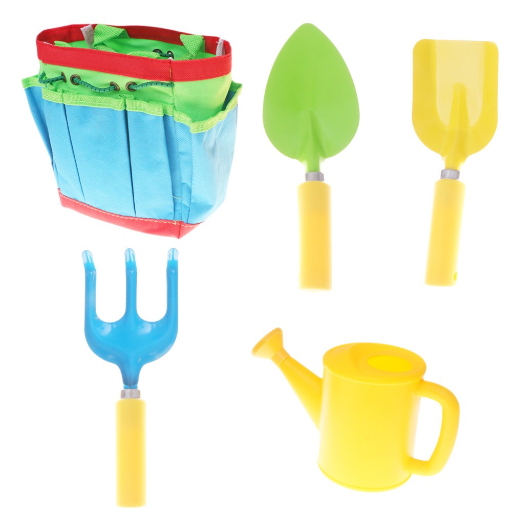 1 Set Colorful Garden Tool Toy with Durable Plastic Handles Mini Gardening Tools