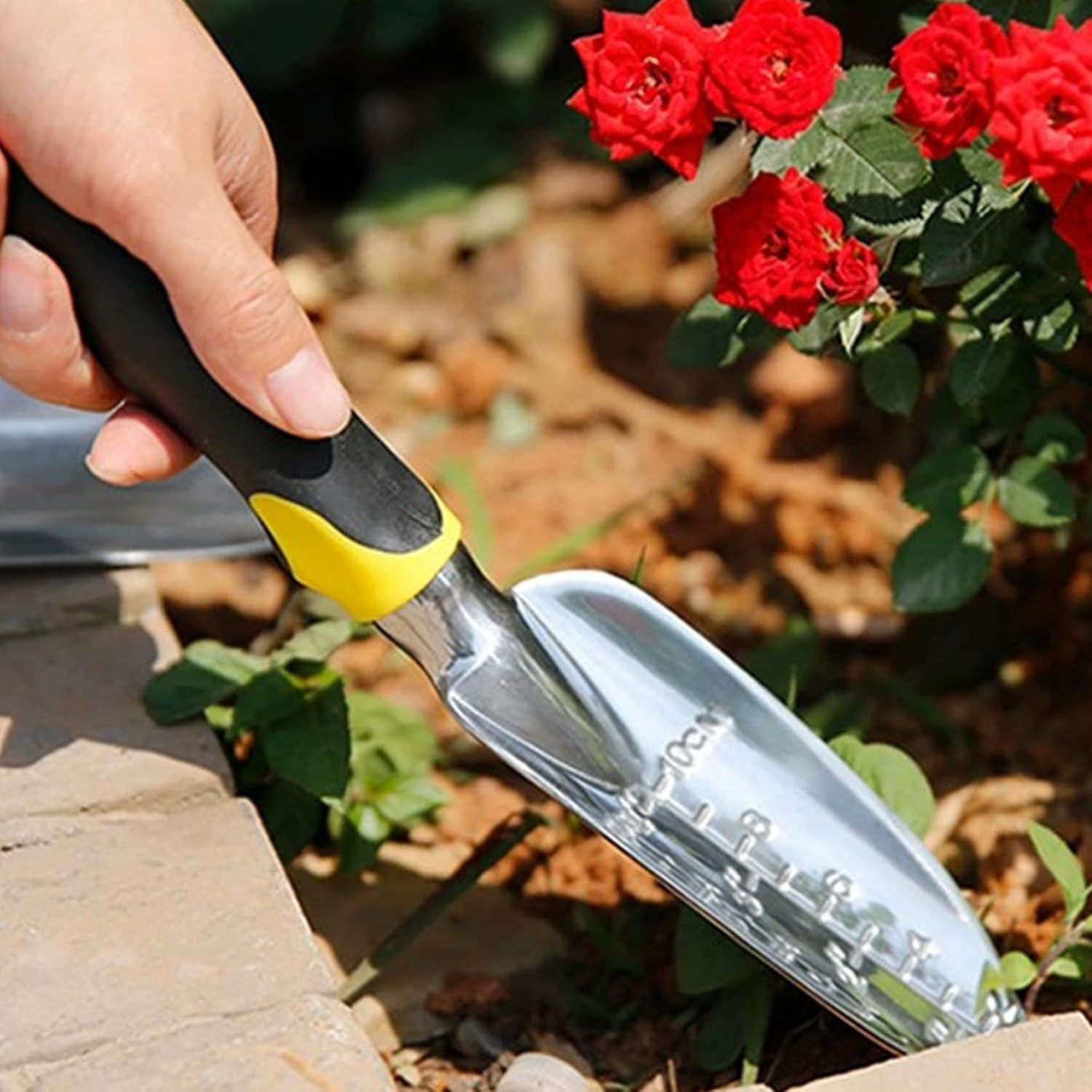 Garden Shovel Trowel Garden Tool with Measurement Mark, Aluminum Heavy Duty
