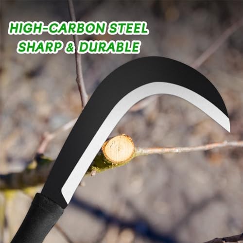 Carbon Steel Billhook Sickle Machete Knife – Garden Tool for Weeding & Harvestin