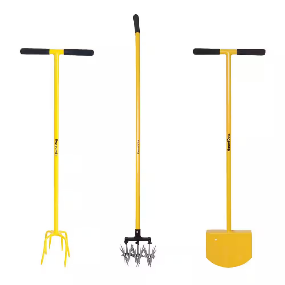 3-Piece Garden Tool Set with Claw, Cultivator, and Edger