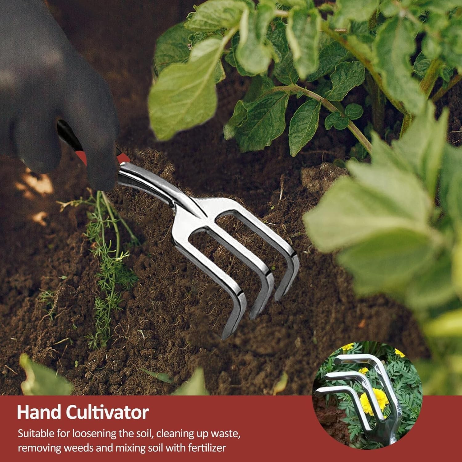 Garden Tool Set, 3 Piece Gardening Tools Includes Garden Trowel, Transplant T…