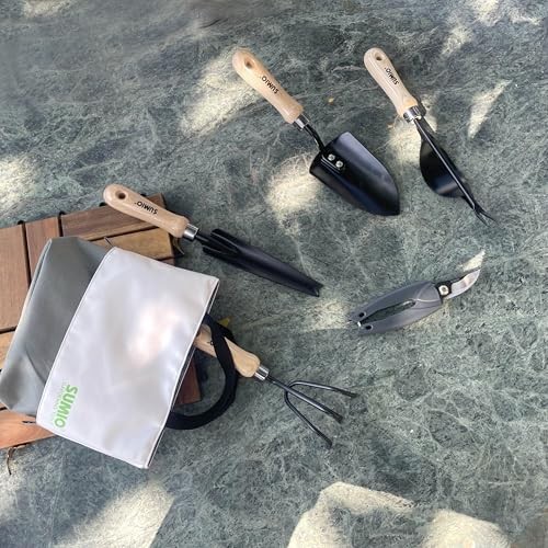6PCS Gardening Tool Set with Storage Bag, Garden Hand Tools Kit with Gray