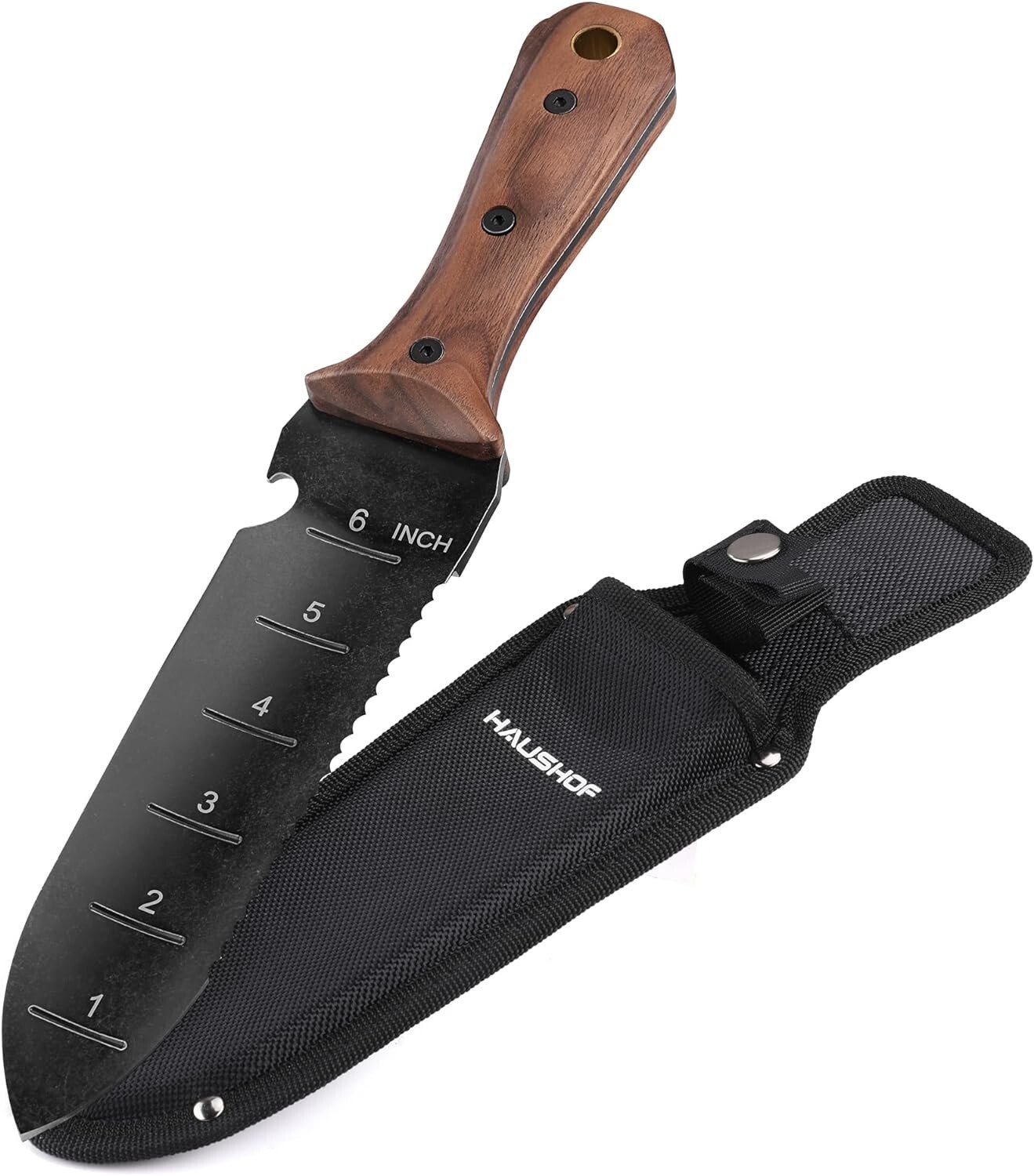 HAUSHOF Hori Hori Garden Knife Digging & Weeding Tools Full-Tang w/Oxford Sheath
