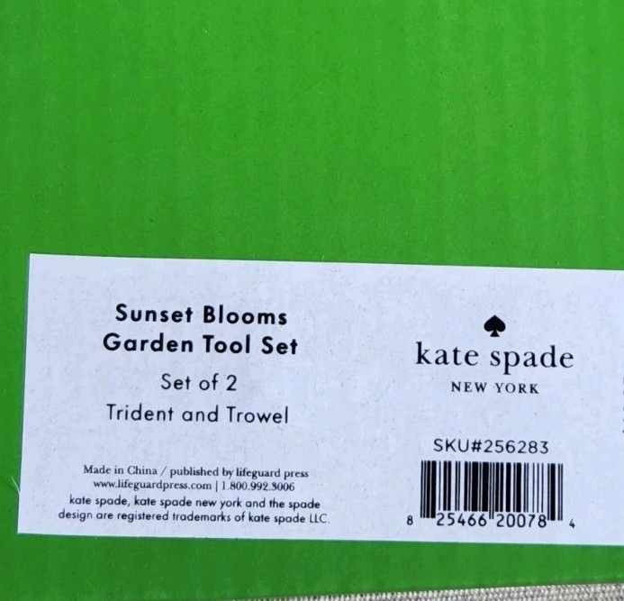 NIB! Kate Spade New York Colorful Sunset Blooms Trident & Trowel Garden Set