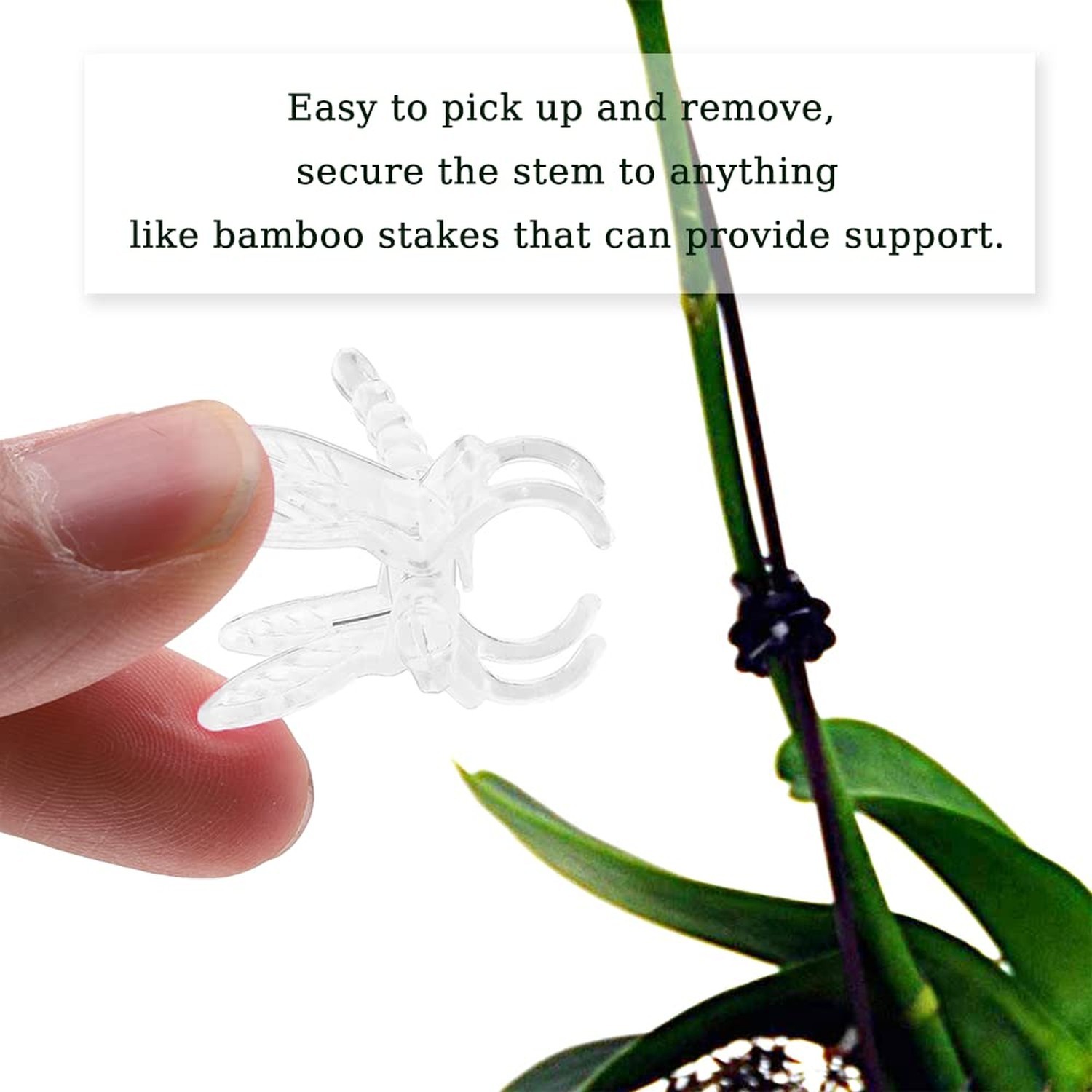 Watris Veiyi 100Pcs Plant Orchid Support, Garden Dragonfly Orchid Clips, Port…