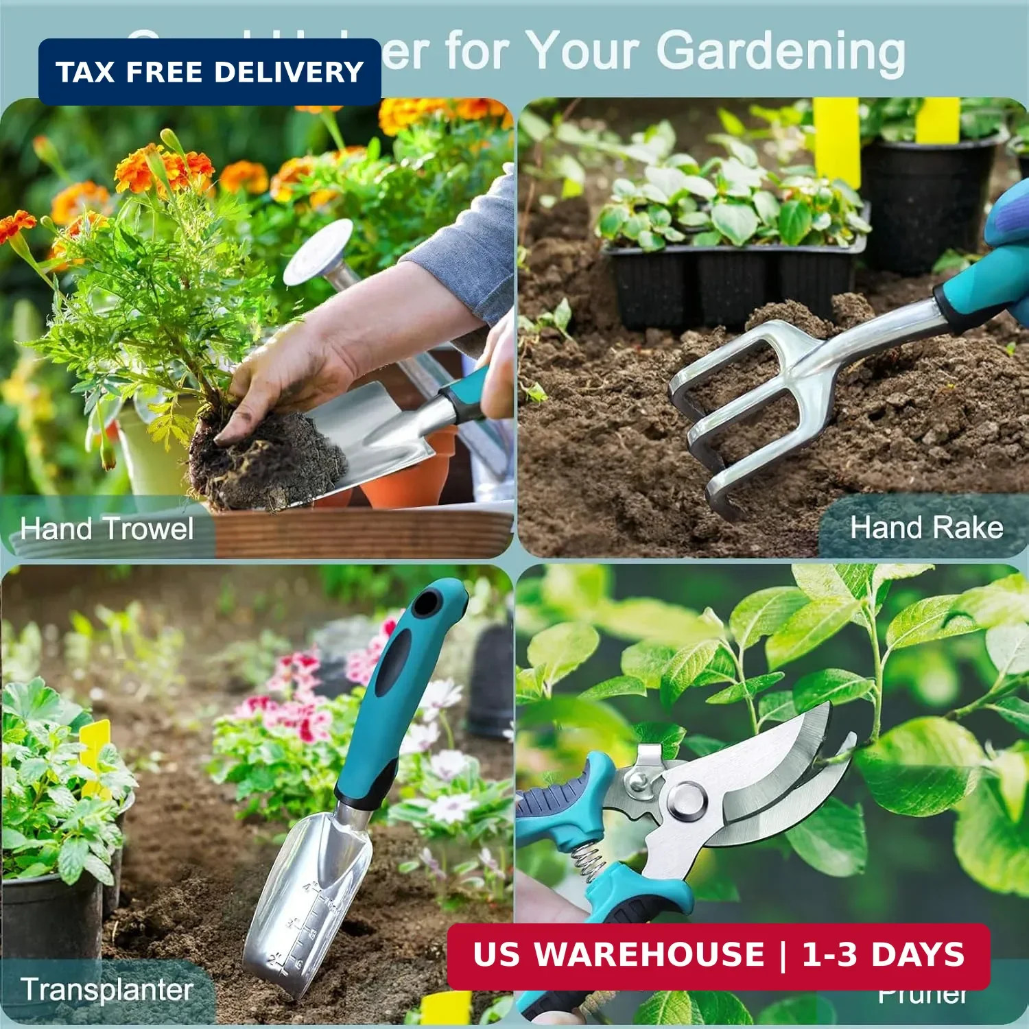 Kynup Garden Tools, Gardening Tools Set with Garden Hand Shovel, Garden Trowel,